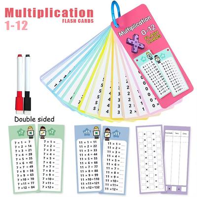 Children Math Training Cards Kids Montessori Teaching Aid Math Practice Portable Erasable Card Book 0-12 Calculation TMZ