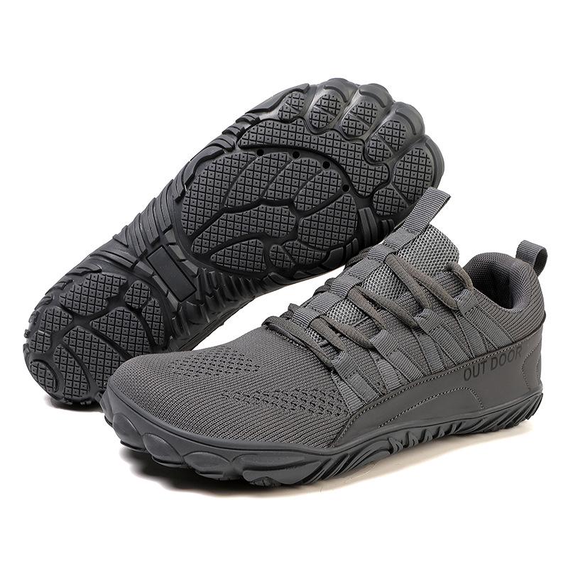 Scarpe da Escursionismo e Ciclismo da Uomo Antiscivolo a Cinque Dita con Punta Larga in Fly-Knit