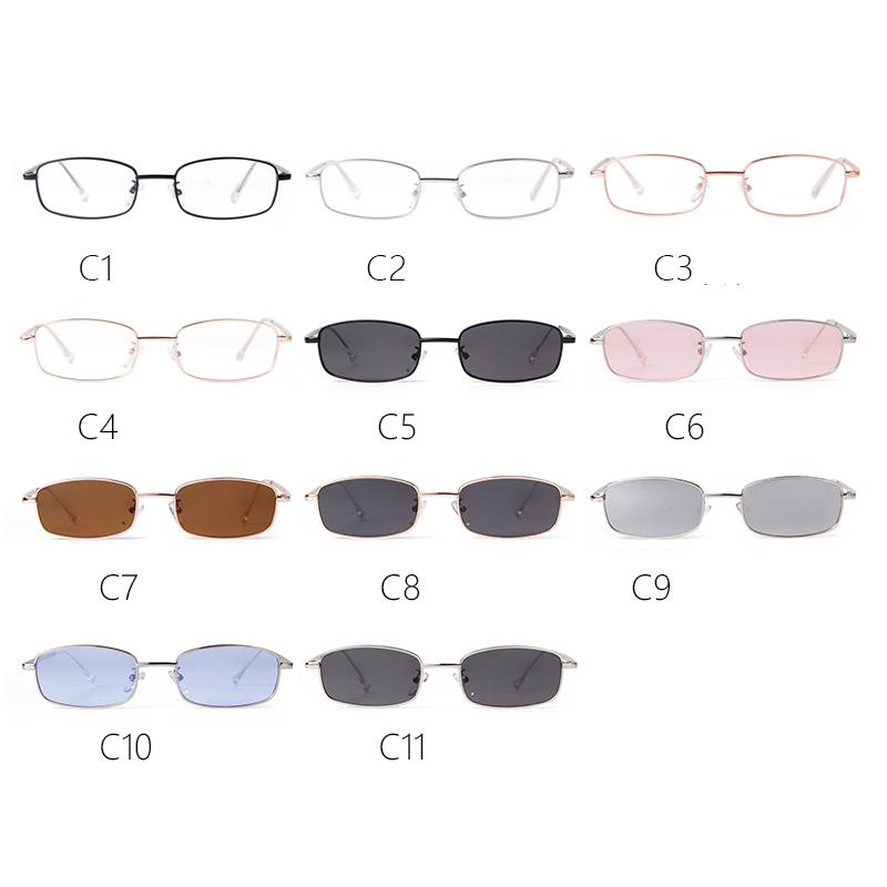 Módní kovové malé obdélníkové sluneční brýle pro ženy muže návrhářský trend klasické úzké obdélníkové sluneční brýle Lentes Mujer