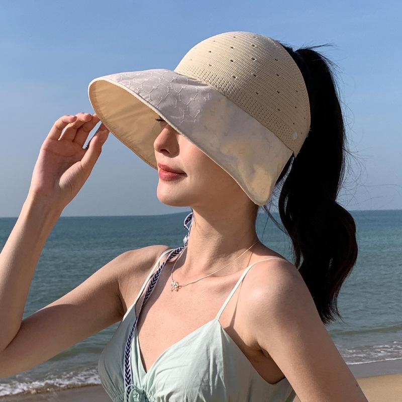 

Летняя новая шляпа женская солнцезащитная шляпа от солнца летняя пустая верхняя дышащая шаль шляпа от солнца складная шляпа для улицы One Size