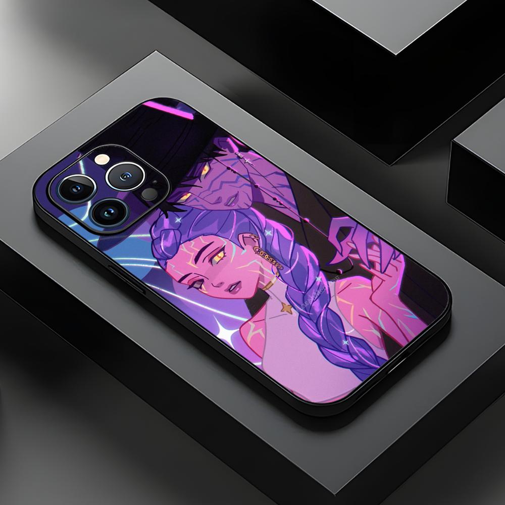 KPop Lovci démonů Jinu Pouzdro na telefon pro iPhone 16 16e 15 14 13 12 11 XS XR Plus Mini Pro Max Měkký černý Nárazuvzdorný kryt