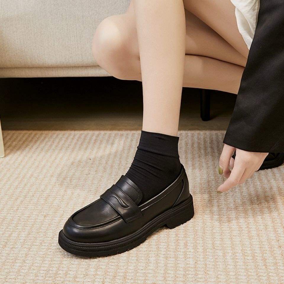 PLOVER damesschoenen 2025 nieuw Koreaanse versie veelzijdige platform loafers Britse stijl student kleine leren schoenen dames