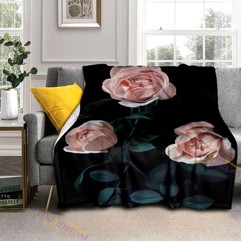 Valentýn Láska Růžová Deka Měkký flanel Fleece Teplý Lehký přehoz Deky Dospělí do postele Pohovka Deka Přehoz přes postel