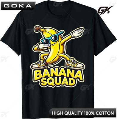 Banana Squad Funny Dabbing Banana Food Dab Funky Fruit Printed GraphicTShirt Printed Graphic Round Short Sleeved Tops