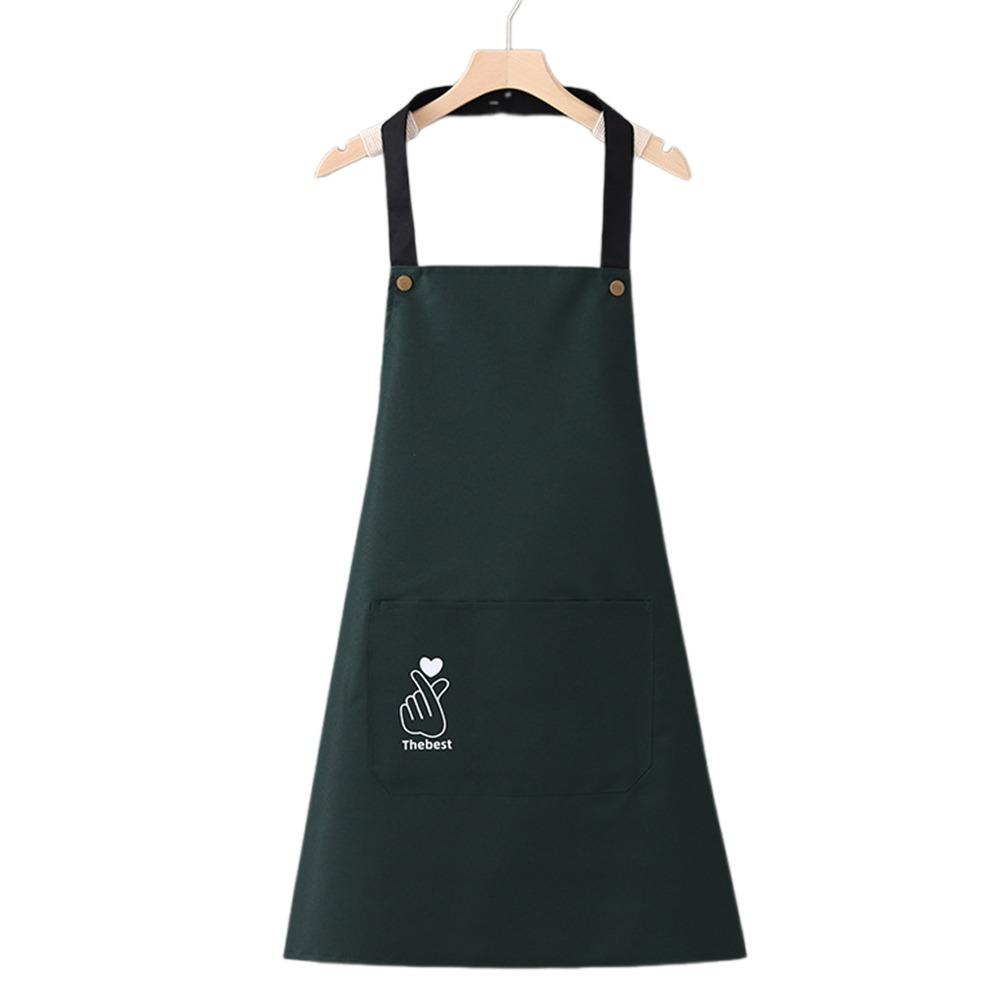 

Кухонный фартук с принтом сердца, однотонный, без рукавов, комбинезон, аксессуары для домашней уборки зелёный
