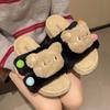 Comfortable Home Cotton Slippers Cute Cartoon Bear Fluffy Slippers Women's Wear 2025 Autumn and Winter New Lazy Casual