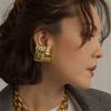 Retro Studs Earrings Geometric Ear Jewelry Stainless Steel Material Ear Pins Ear Pendant Perfect Gift for Women Girl