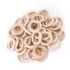 50pcs Unfinished Natural Wooden Round Rings DIY Wood Craft Circles