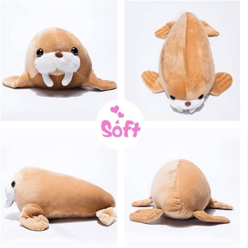 Soft Plush Stuffed Animal Walrus Pillow For Bedroom Or Office Decor