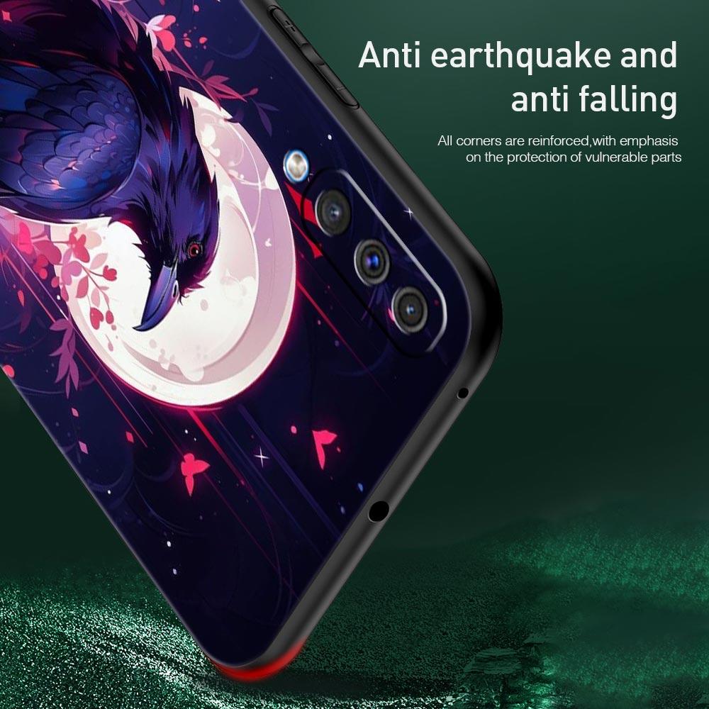 Black Raven Phone Case for Samsung Galaxy A56 A36 A26 A16 A34 A24 A42 A22 A20 A12 A40 A30 A10 5G Soft TPU Cover Shell Fundas Bag