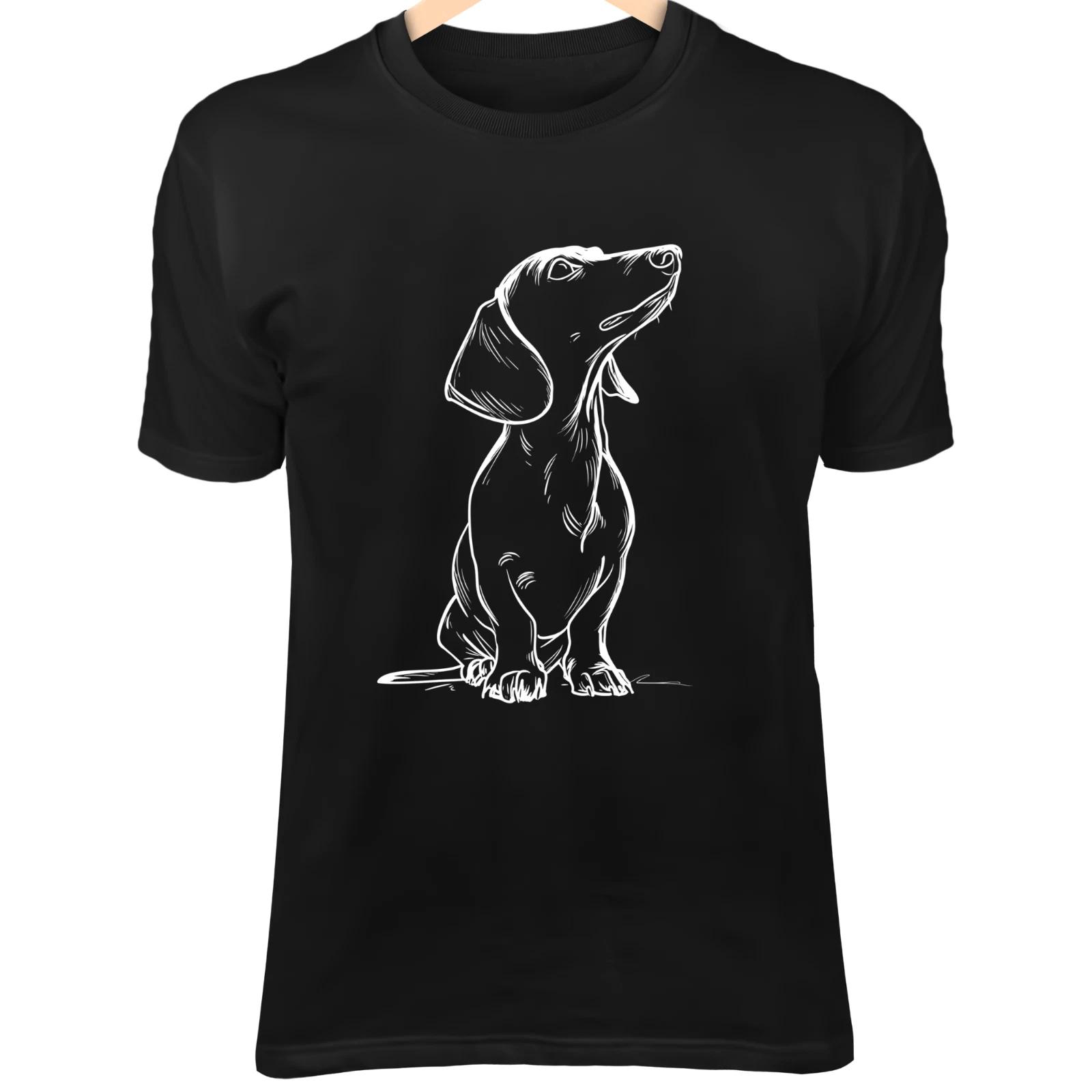 Dachshund Dog Line Art - Cute Minimalist Cartoon Doodle with Floppy Ears XL