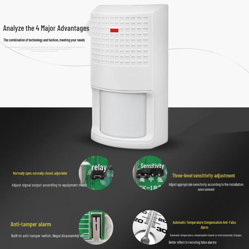 inormSK-183 Passive Wide-Angle Wired Infrared Motion Detector Alarm (CN version)
