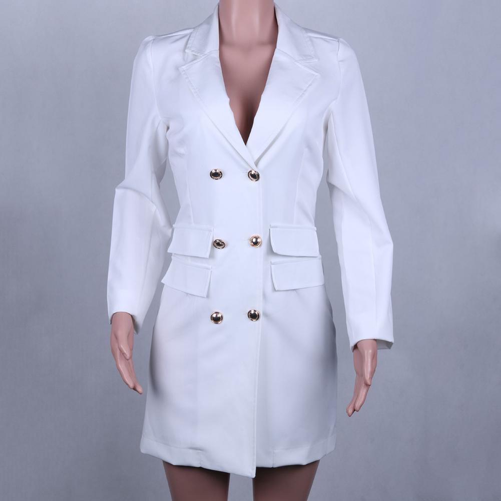 Blazer Sleeve Breasted  Formal Work Bodycon Dress  Women  Long  Double
