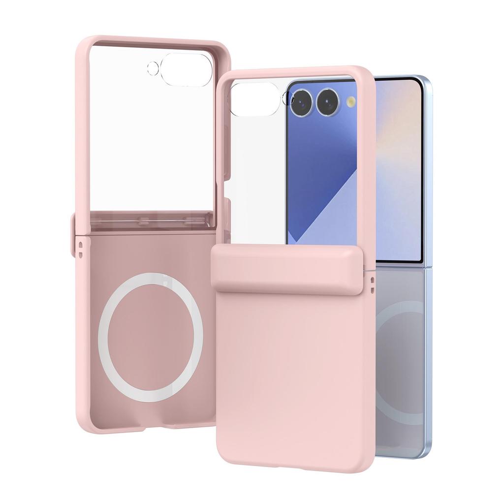 Coque de protection transparente Samsung Z Flip7 avec film de protection en verre trempé couvrant intégralement