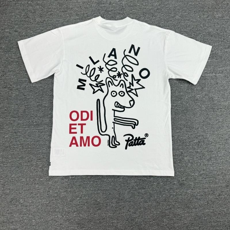 Cross-border trendy brand PATTA European and American street creative fun printing men's and women's casual loose short-sleeved collection T-shirt 