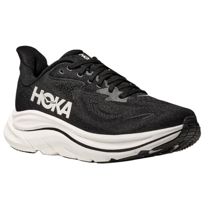 HOKA  Clifton 10 Wide Black White Women Sneakers 1162050-BWHT