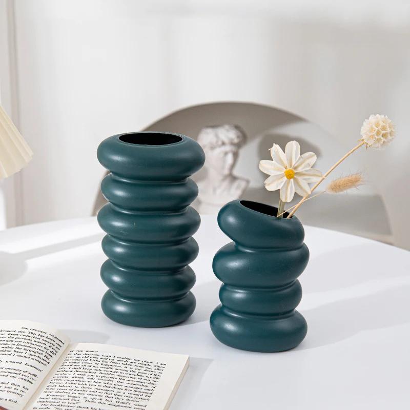 Nordic Minimalism Flower Vase Plastic Vase Dining Table Decorations Creative Plant Bottle Living Room Container Ornament