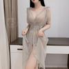 Sex Underwear Mesh See-through Milk Princess Skirt Water-soluble Flower Deep V Small Chest Nightdress Pure Uniform