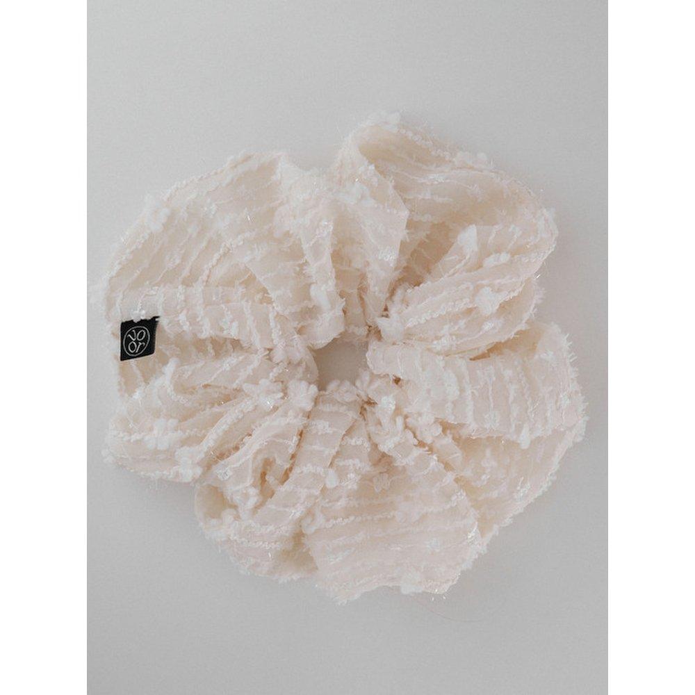 Lace Flower Stripe Scrunchie_Large_Beige