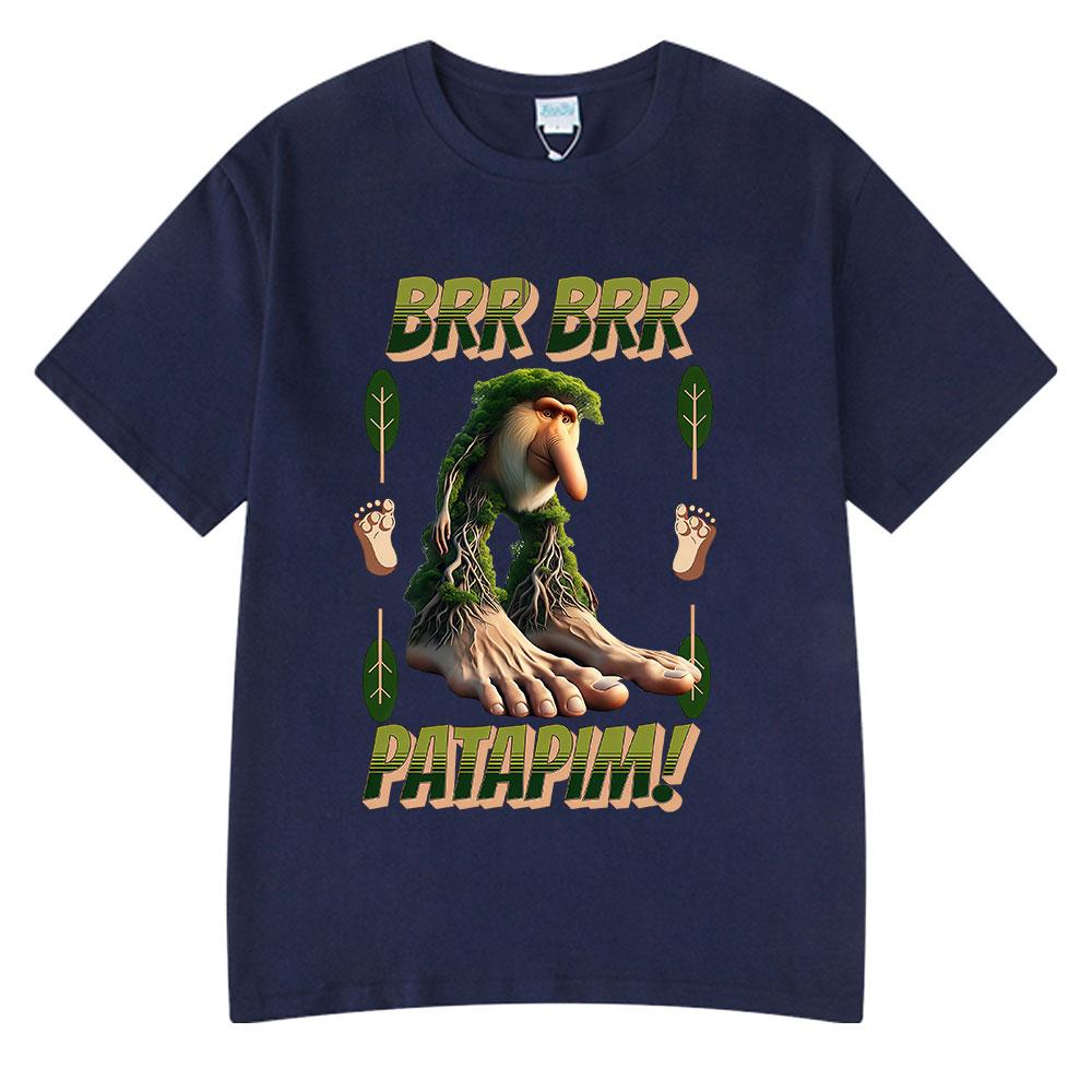 Brr Brr Patapim T-Shirt Lustiges Italienisches Brainrot Meme Grafik T-Shirt Männer Frauen Kleidung Sommer 100% Baumwolle Gemütliche Weiche T-Shirts Oberteile