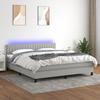 VidaXL Slat Bed Base with Mattress and LED, Upholstered Bed, Double Bed, Adult Bed for Interior Bedroom, 3133325