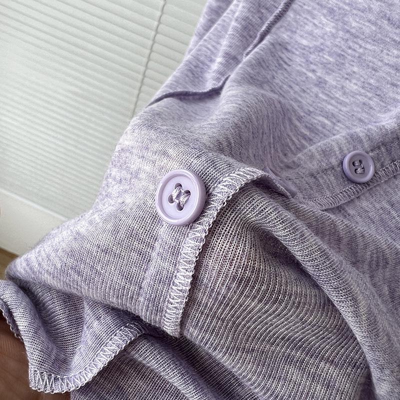 Women's Summer V-Neck Long-Sleeve Sun-Protective Knit Top