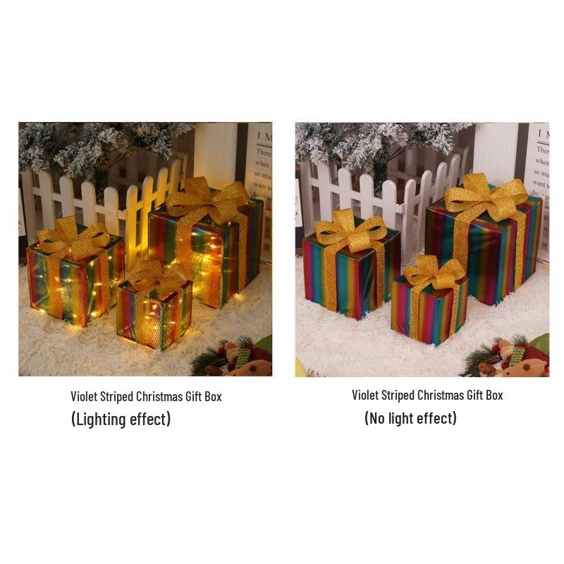 Cross-Border Christmas Luminous Gift Box Set: Outdoor Decorative Lights for Courtyard & Mall Display