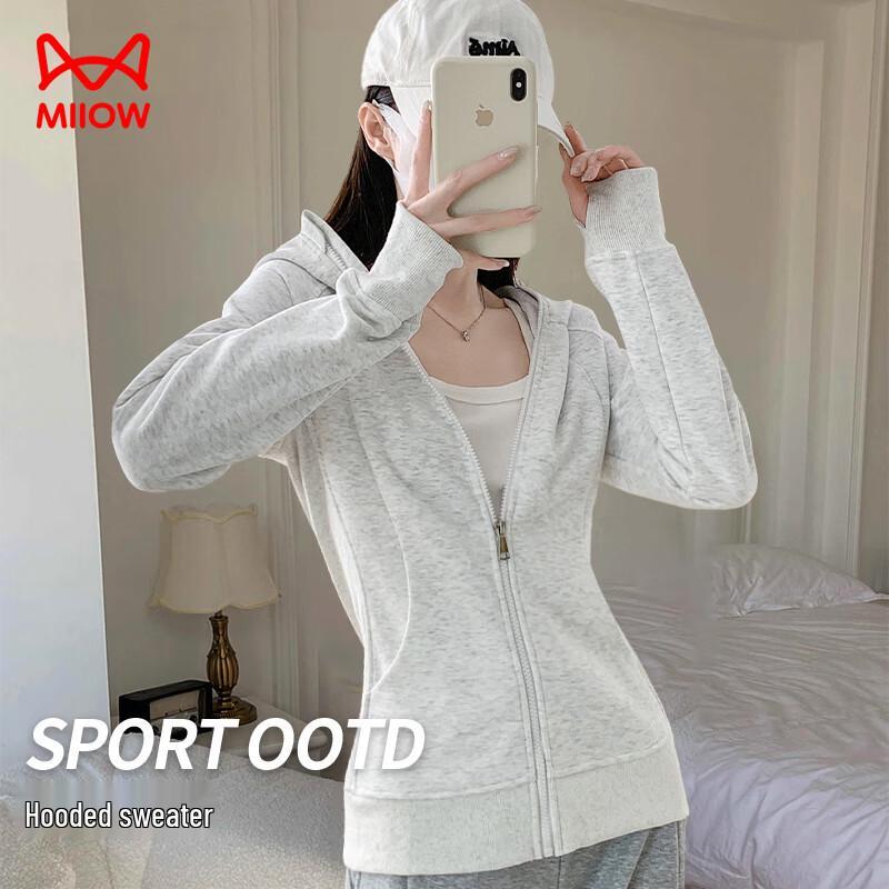 MaoRen Women's Hooded Slim-Fit Short Jacket