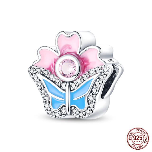 Fashion 925 Silver Colorful Butterfly Dragonfly Hummingbird Spring Series Charms Beads Fit Fasion 925 Bracelet Jewelry