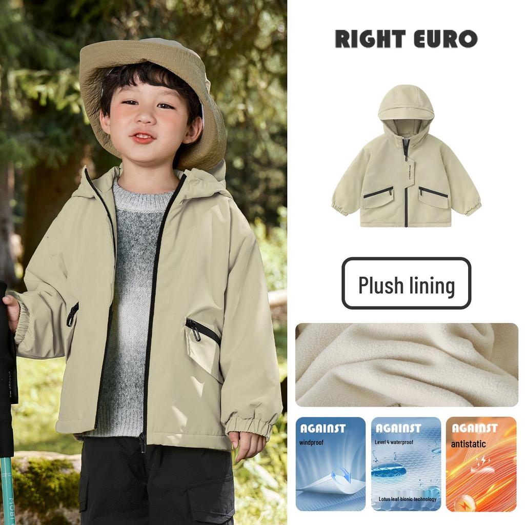 Boys' Velvet Jacket - Toddler Autumn/Winter Cotton Top 2025 New Warm Children's Clothing