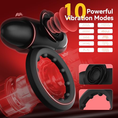 Vibrating Cock Ring with Mini Vibrator, Mikilnqilo Male Sex Toys Penis Vibrator Extender To Enlarge Sleeve Girth, Delay Ejacula