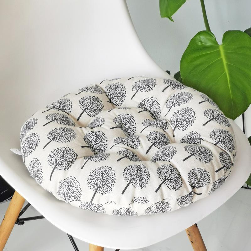 Coarse Cloth Round Style Cotton and Linen Style Seat Cushion Home Circular Cushion Japanese Style Futon Cushion Decoration