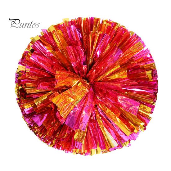 Cheerleading Bouquet Metallic Foil Hand Flowers Kids Teens Sports Team Ball Game Cheerleader Streamers Pom Poms