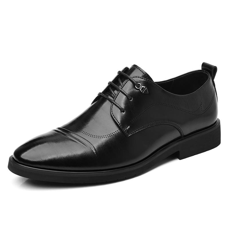 Leather Shoes Men's 2025 New Business Retro Dress Men's Trend Fashion Large Size Derby Shoes Tide