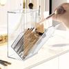 Makeup Brush Holder Organizer with Dustproof Lid Clear Makeup Brush Organizer with 17 Slots Tilt Open Cosmetic Brushes Container