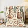Cowboy Western Pattern Blanket print blanket soft and cozy perfect for the living room bed sofa or a nap,gift