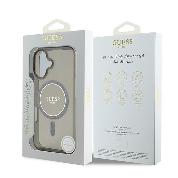 Guess Guhmp16Mhfgerek Iphone 16 Plus     6.7 Czarny/Black Hardcase Iml Glitter Circle Magsafe