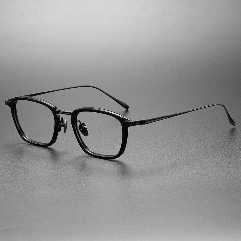 Top Quality Handmade Acetate Titanium Glasses Frames Men Women Luxury Transparent Square Eyeglass Frame Business Eyewear