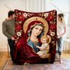1PC The Red-robed Virgin Mary Holy Son Print Blanket Warm Soft Fluffy Kids and Adult Sofa Bed Throw Blanket Travel Camping RV