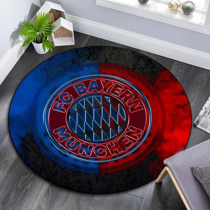 FC Bayern München Round Area Rug,Carpet Rug for Living Room Bedroom Sofa Playroom Decor,Non-slip Floor Mat
