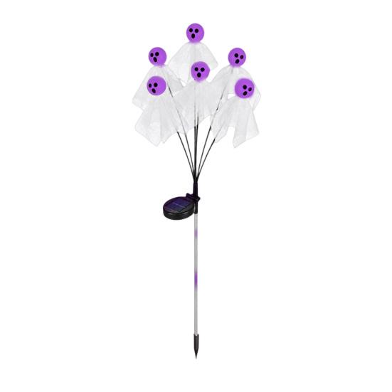 Easy Install Ground Stake Lights Halloween Swaying Ghost Outdoor Decorations, Solar Powered Light, 6 LEDs Spooky Lawn Path Lighting