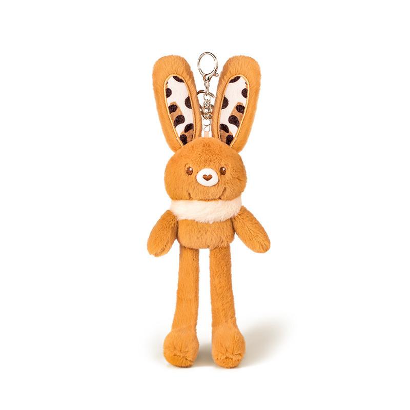 Funky Melard Leopard Print Plush Rabbit Fur Keychain Pendant For Accessories Eyecatching