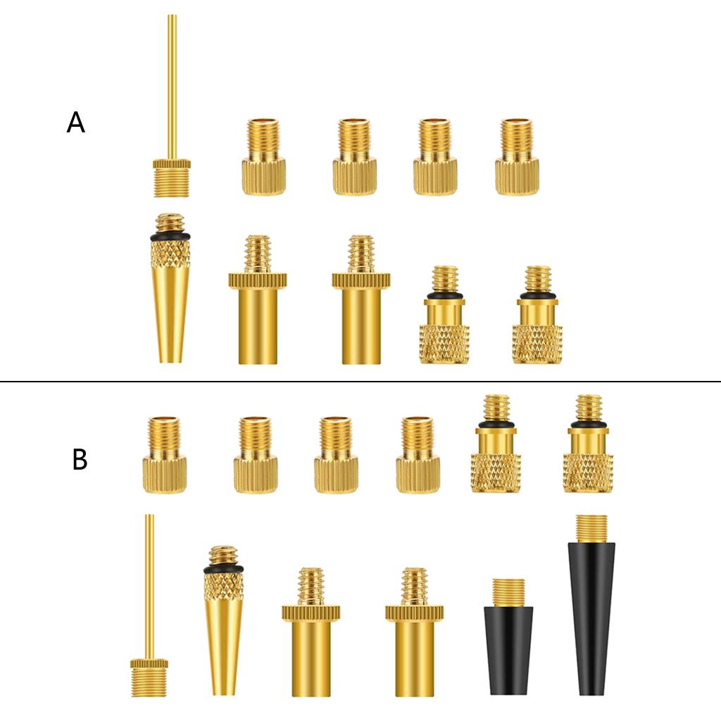Premium Valve-Adapter Bike Tire Pump Inflator Nozzle Needle Adapters Kit Inflation Device Accessories for Air Compressor