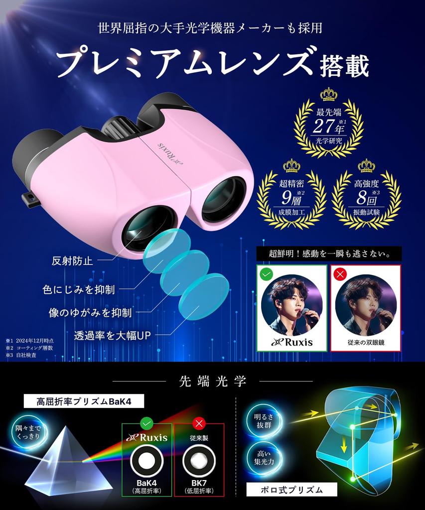 Ruxis um japonês é um binóculo de ampliação 10x projetado por um oftalmologista e um Ideal para e outros ao vivo Pesa apenas (Rosa), marca,