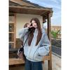 Korean Style Hooded Long-sleeved Sweatshirt for Women Autumn New Casual Sports Style Splicing Design Foreign Style Jacket