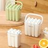 With Lid Old Popsicle Mold Silicone Frozen Ice Cream Molds New Long Bar Ice Tray  for Freezer