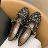 Women Metal Hollow Mary Jane Shoes Autumn Natural Leather Vintage Ballet Flat Casual Loafers Comfortable Slip On Shoes