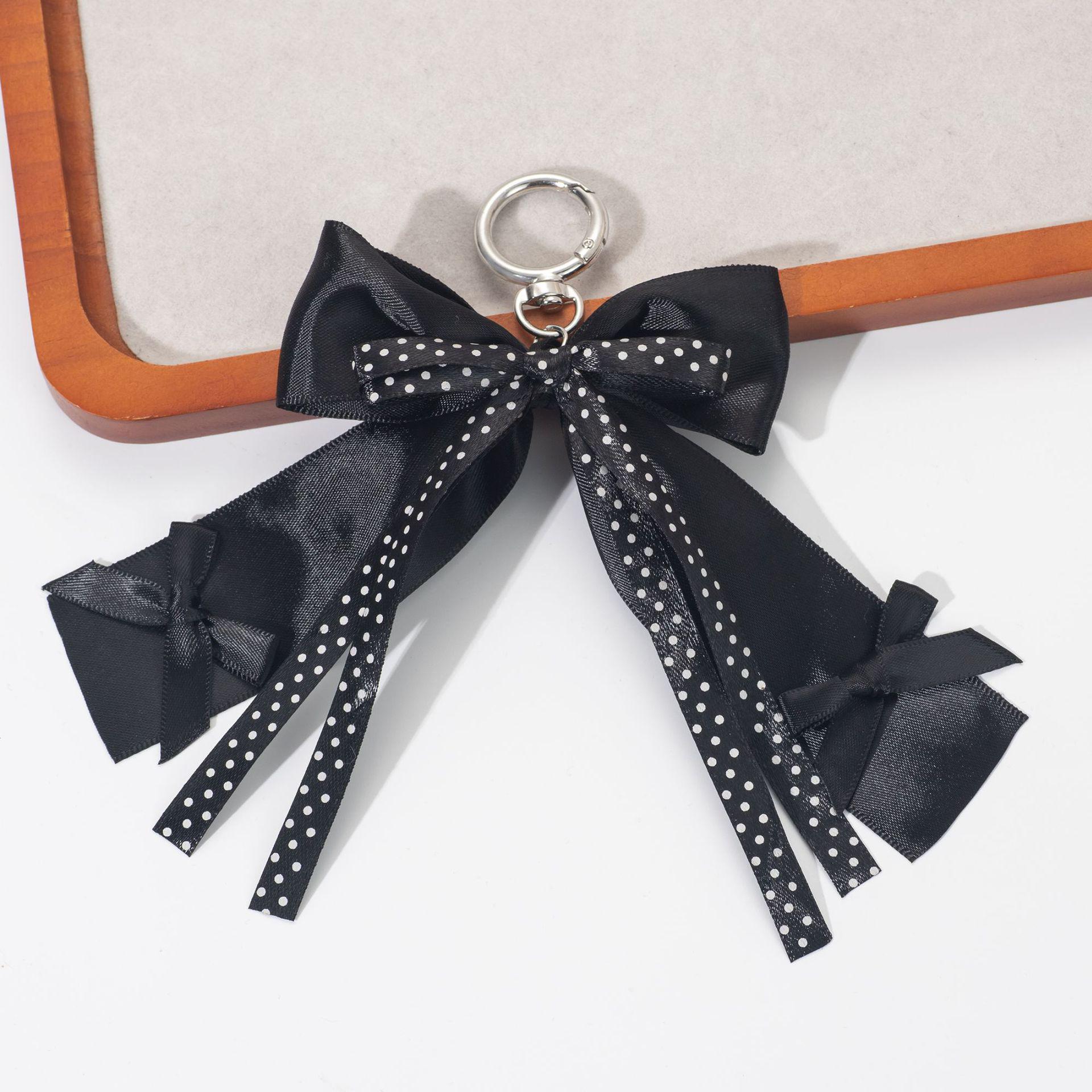 

Elegant Retro Bow Polka Dot Keychain and Bag Decoration Pendant