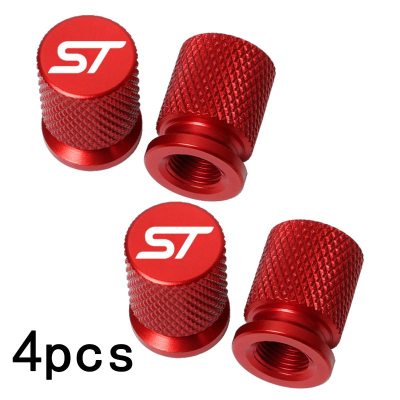XXUI3 4pcs For Ford ST FOCUS 2 3 Mondeo Fiesta Kuga MK2 MK3 MK4 Car Wheel Tire Valve Caps Tyre Stem Covers Airdust Waterproof