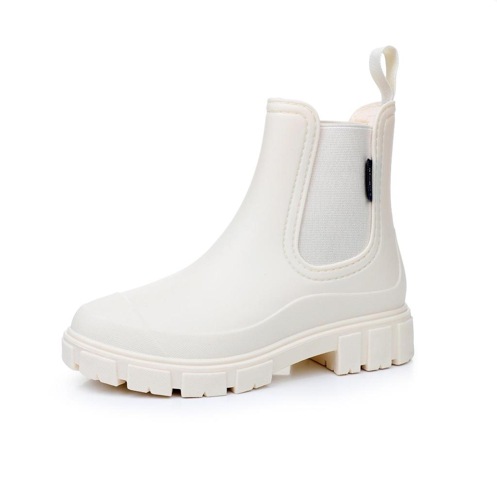 Women's Fashion Ankle Rain Boots: Elastic Chelsea, Non-Slip, Waterproof Waders